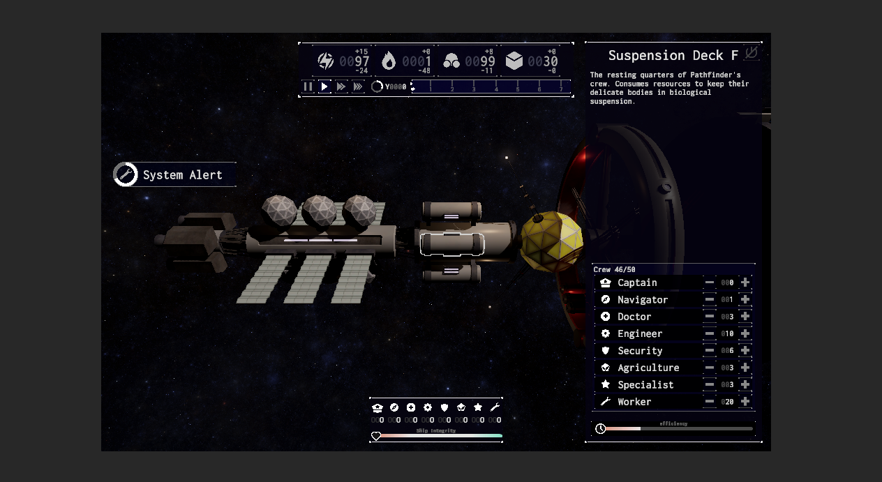 Frontier interface at its final 960 by 600 target resolution
